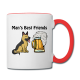 Best Friends - Dogs And Beer - Contrast Coffee Mug - white/red
