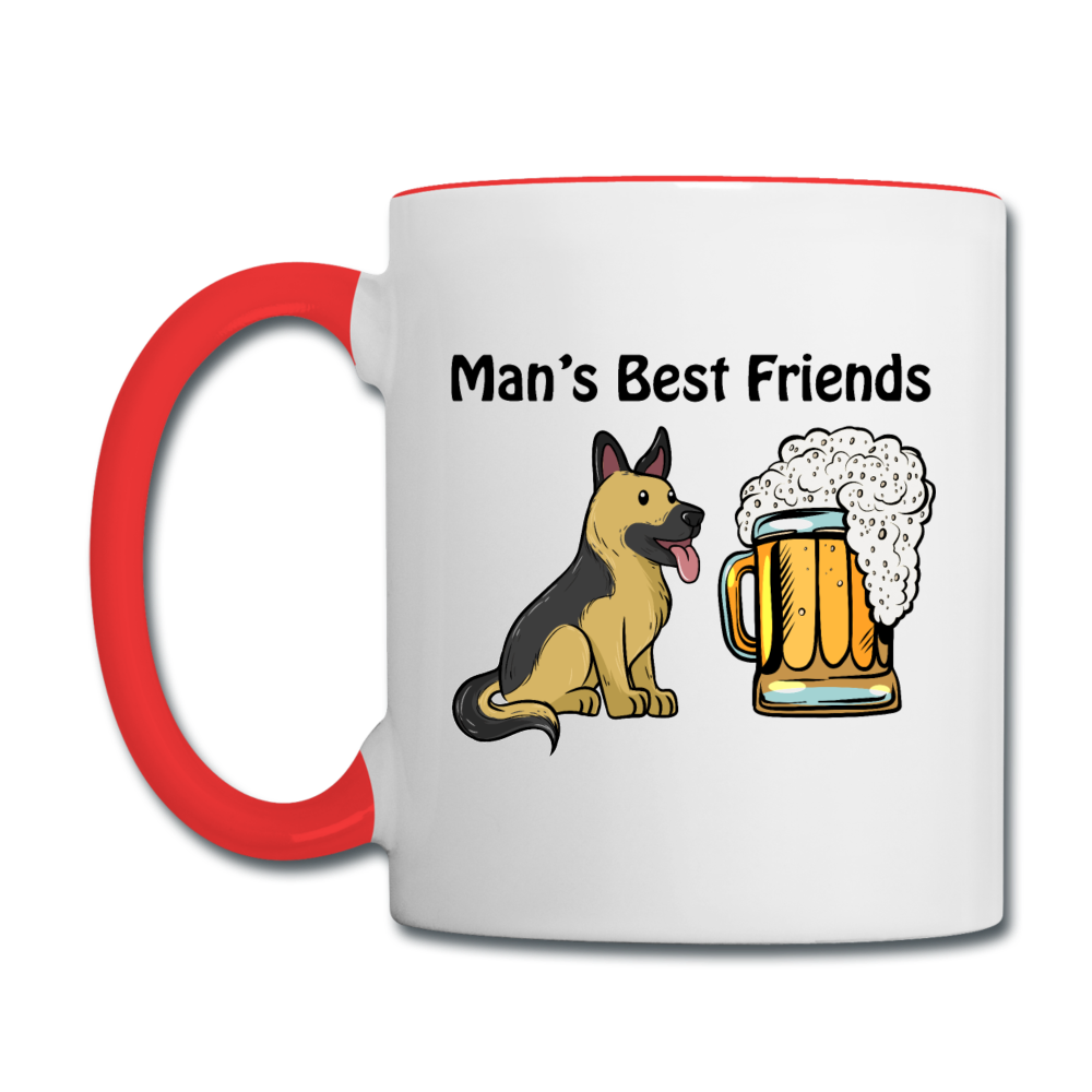 Best Friends - Dogs And Beer - Contrast Coffee Mug - white/red