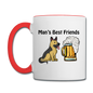 Best Friends - Dogs And Beer - Contrast Coffee Mug - white/red