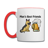 Best Friends - Dogs And Beer - Contrast Coffee Mug - white/red