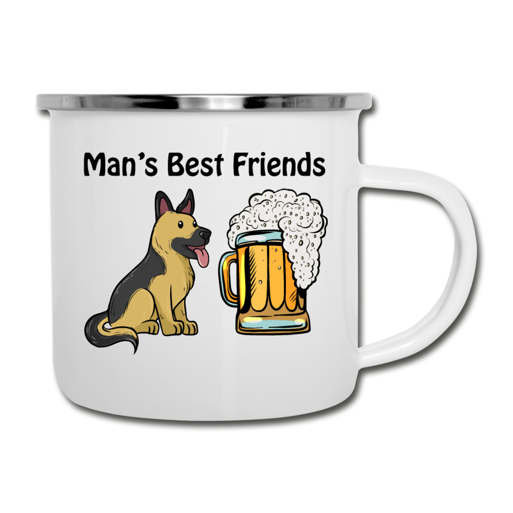 Best Friends - Dogs And Beer - Camper Mug - white