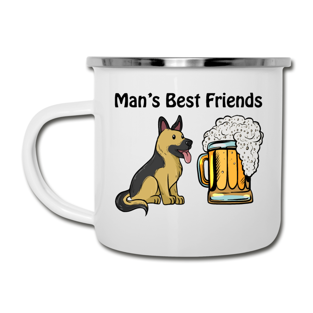 Best Friends - Dogs And Beer - Camper Mug - white