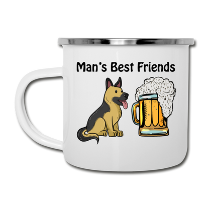 Best Friends - Dogs And Beer - Camper Mug - white