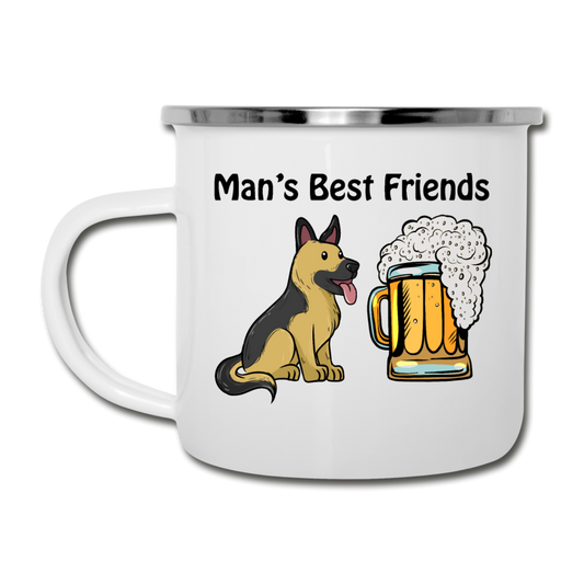 Best Friends - Dogs And Beer - Camper Mug - white