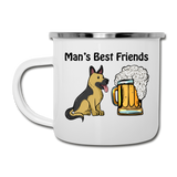 Best Friends - Dogs And Beer - Camper Mug - white