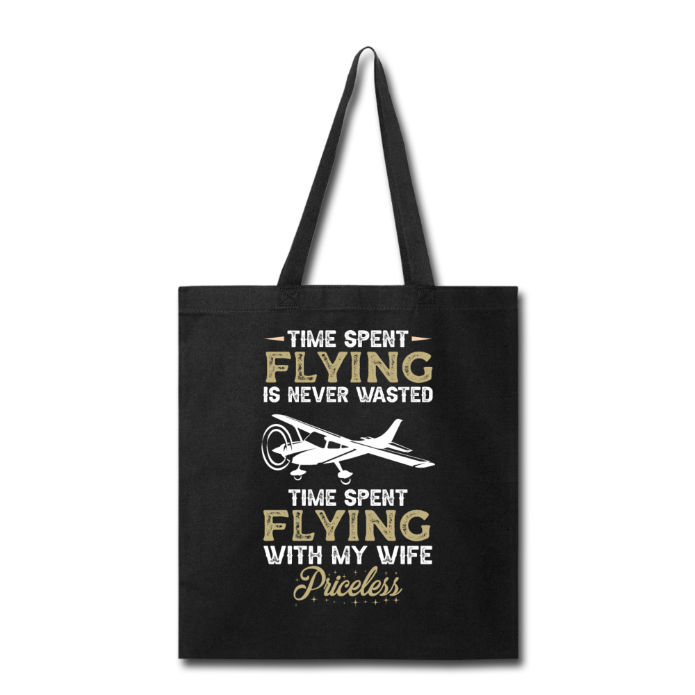 Time Spent Flying - Wife - Tote Bag - black