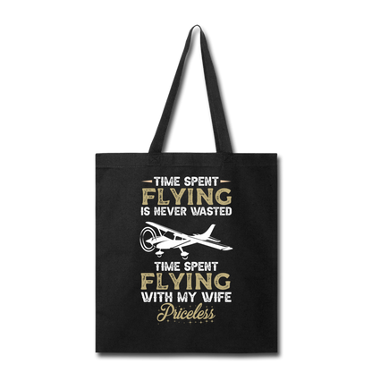 Time Spent Flying - Wife - Tote Bag - black