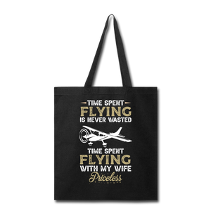Time Spent Flying - Wife - Tote Bag - black