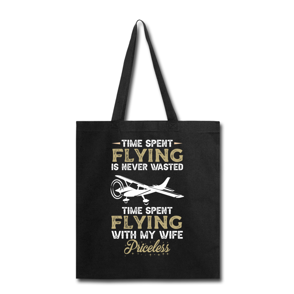 Time Spent Flying - Wife - Tote Bag - black