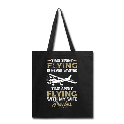 Time Spent Flying - Wife - Tote Bag - black