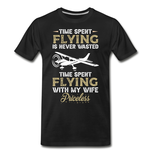 Time Spent Flying - Wife - Men's Premium T-Shirt - black