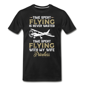 Time Spent Flying - Wife - Men's Premium T-Shirt - black