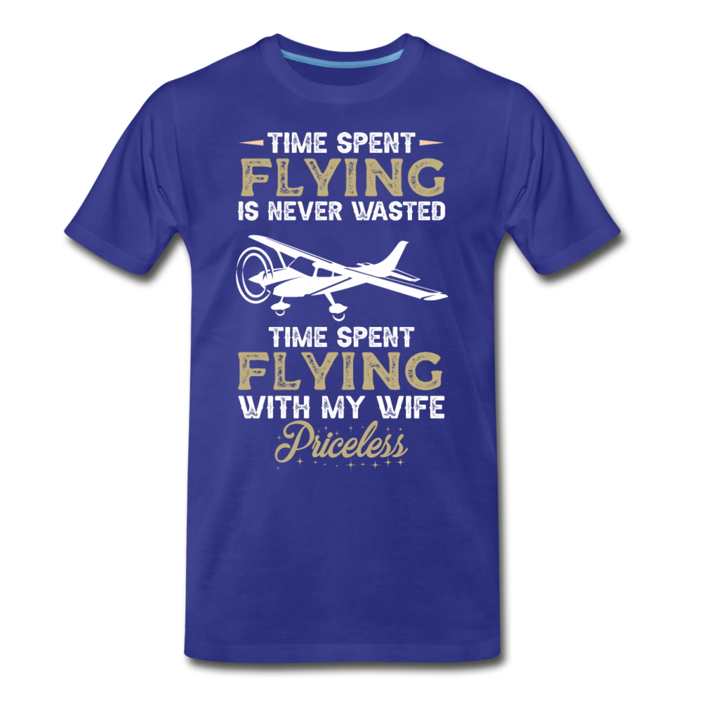 Time Spent Flying - Wife - Men's Premium T-Shirt - royal blue