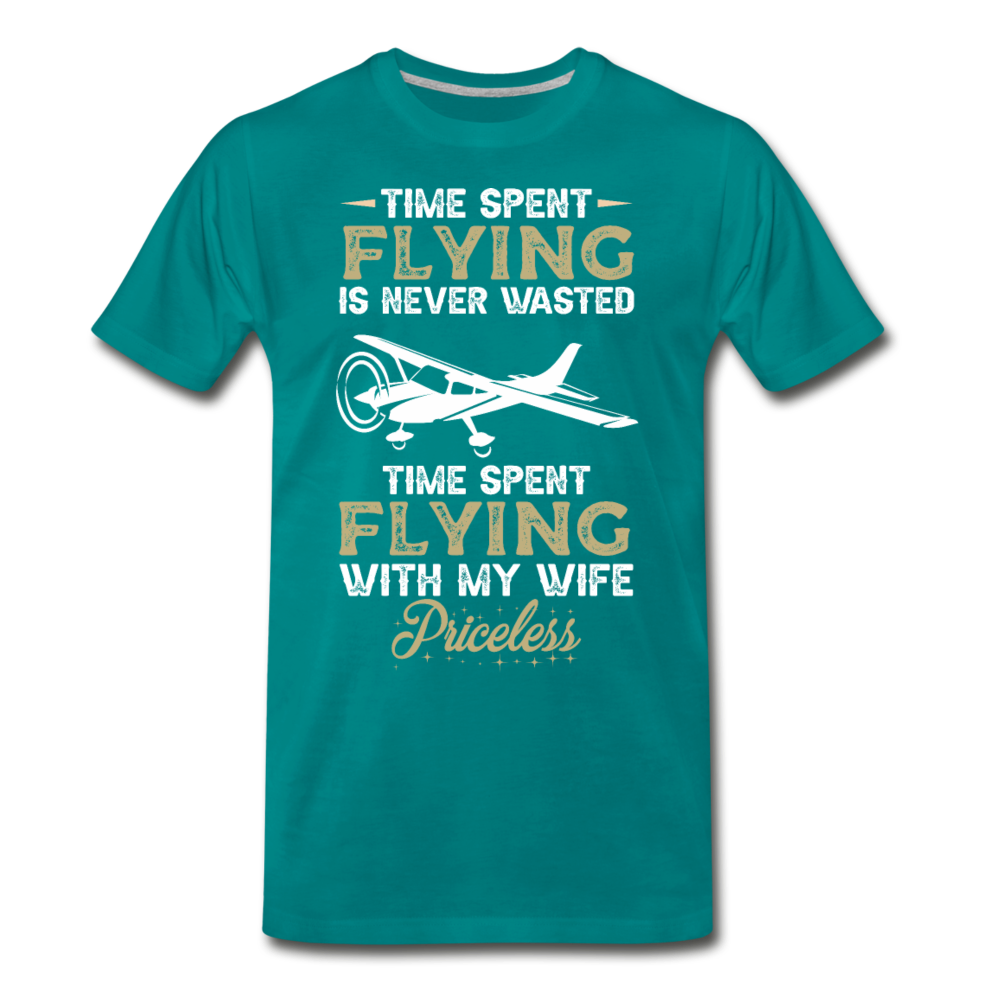 Time Spent Flying - Wife - Men's Premium T-Shirt - teal