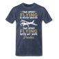 Time Spent Flying - Wife - Men's Premium T-Shirt - heather blue