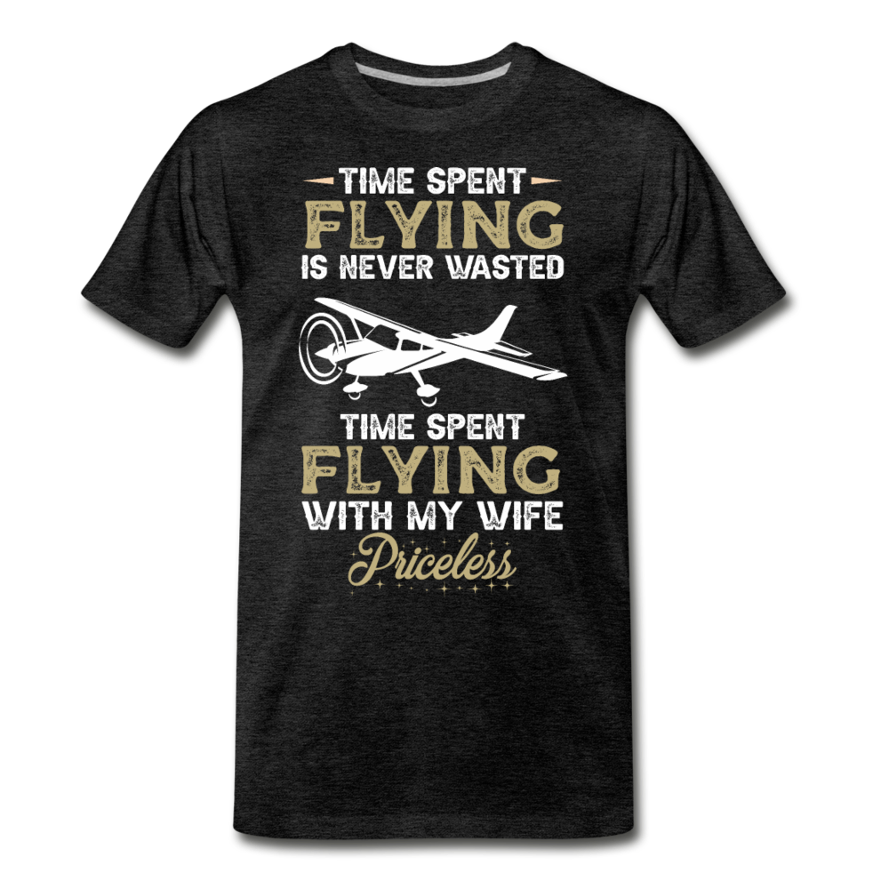 Time Spent Flying - Wife - Men's Premium T-Shirt - charcoal gray