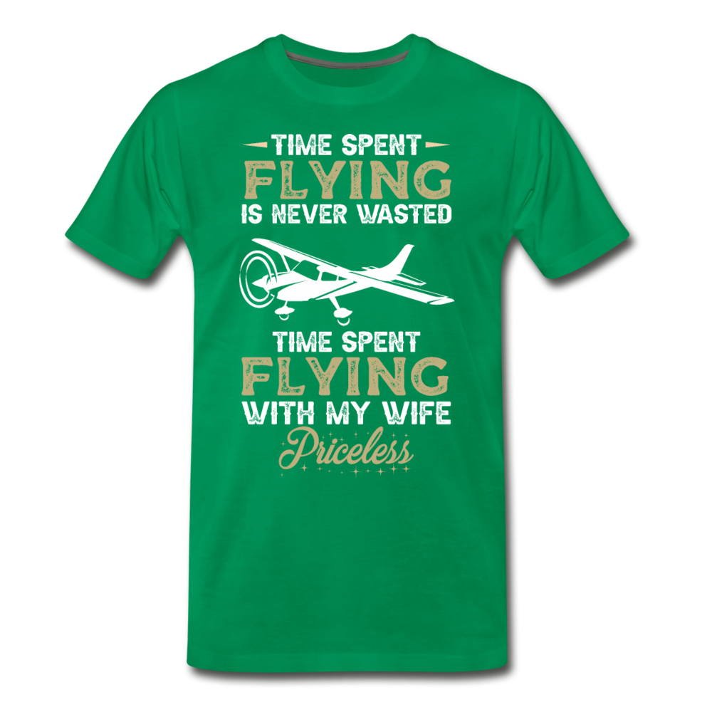 Time Spent Flying - Wife - Men's Premium T-Shirt - kelly green