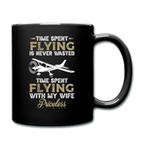 Time Spent Flying - Wife - Full Color Mug - black