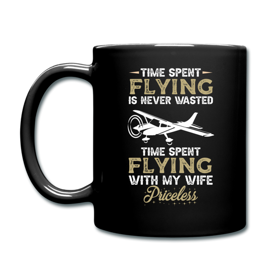 Time Spent Flying - Wife - Full Color Mug - black