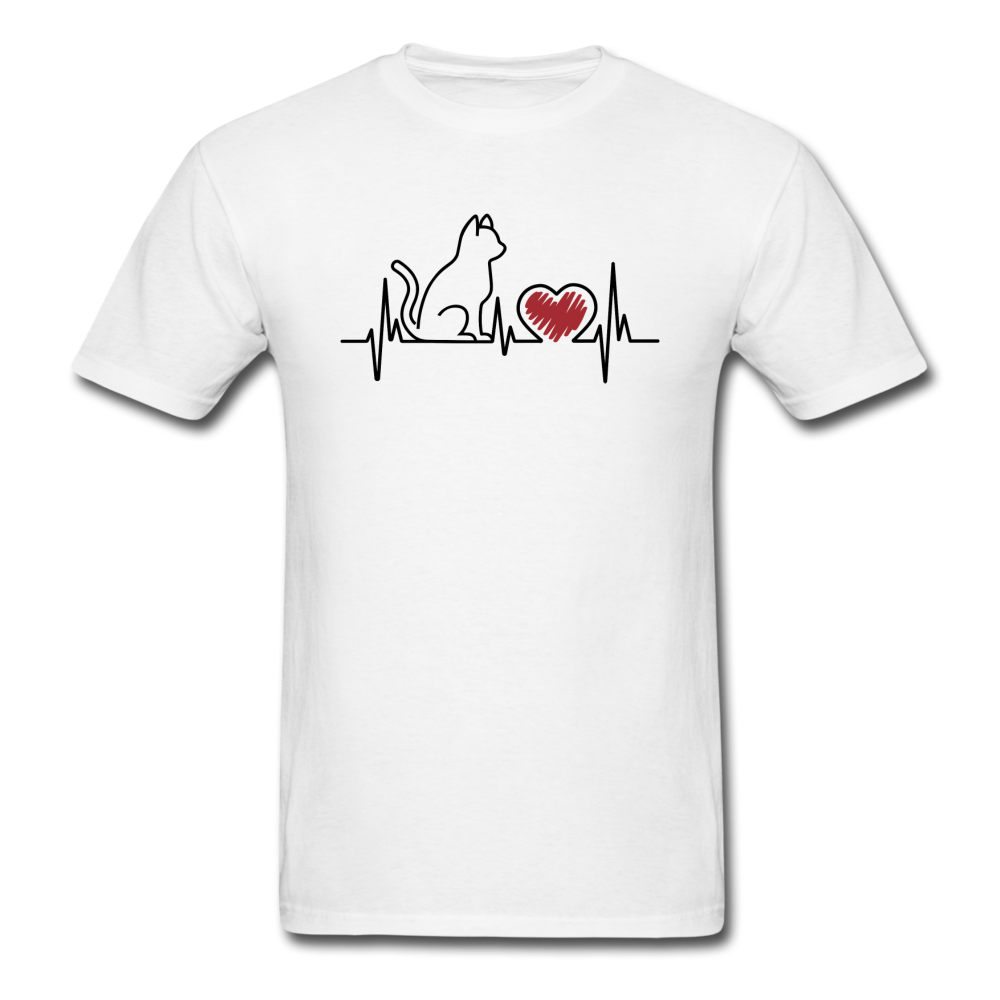 Cat EKG - Black - Unisex Classic T-Shirt - white