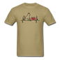 Cat EKG - Black - Unisex Classic T-Shirt - khaki