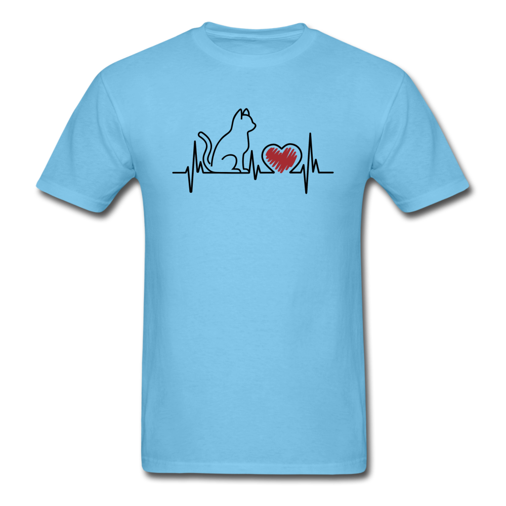 Cat EKG - Black - Unisex Classic T-Shirt - aquatic blue