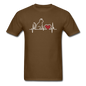 Cat EKG - White - Unisex Classic T-Shirt - brown