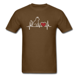 Cat EKG - White - Unisex Classic T-Shirt - brown