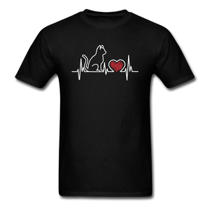 Cat EKG - White - Unisex Classic T-Shirt - black