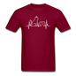 Cat EKG - White - Unisex Classic T-Shirt - burgundy