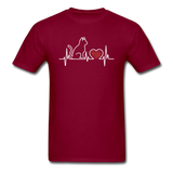 Cat EKG - White - Unisex Classic T-Shirt - burgundy