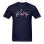 Cat EKG - White - Unisex Classic T-Shirt - navy