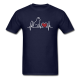 Cat EKG - White - Unisex Classic T-Shirt - navy