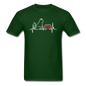 Cat EKG - White - Unisex Classic T-Shirt - forest green