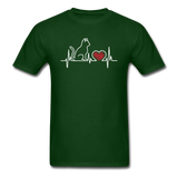 Cat EKG - White - Unisex Classic T-Shirt - forest green