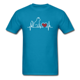 Cat EKG - White - Unisex Classic T-Shirt - turquoise