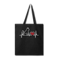 Cat EKG - White - Tote Bag - black