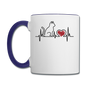 Cat EKG - Black - Contrast Coffee Mug - white/cobalt blue