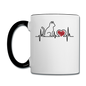 Cat EKG - Black - Contrast Coffee Mug - white/black