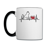 Cat EKG - Black - Contrast Coffee Mug - white/black