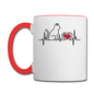 Cat EKG - Black - Contrast Coffee Mug - white/red