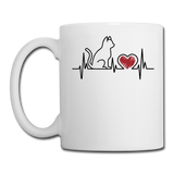 Cat EKG - Black - Coffee/Tea Mug - white