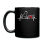 Cat EKG - White - Full Color Mug - black