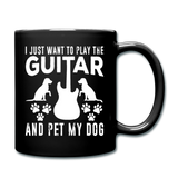 Play Guitar And Pet My Dog - White - Full Color Mug - black
