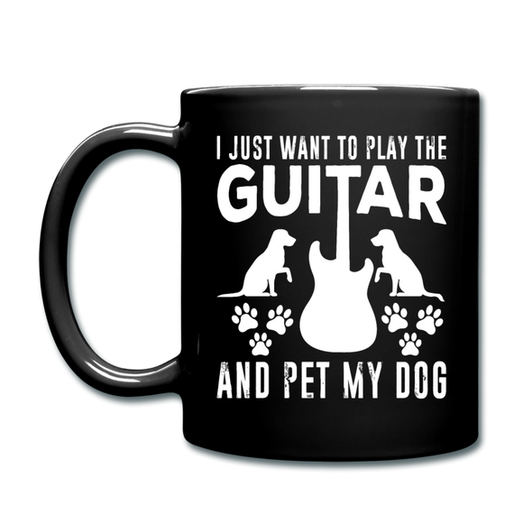 Play Guitar And Pet My Dog - White - Full Color Mug - black
