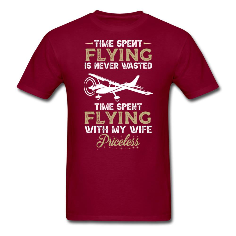 Time Spent Flying - Wife - Unisex Classic T-Shirt - burgundy