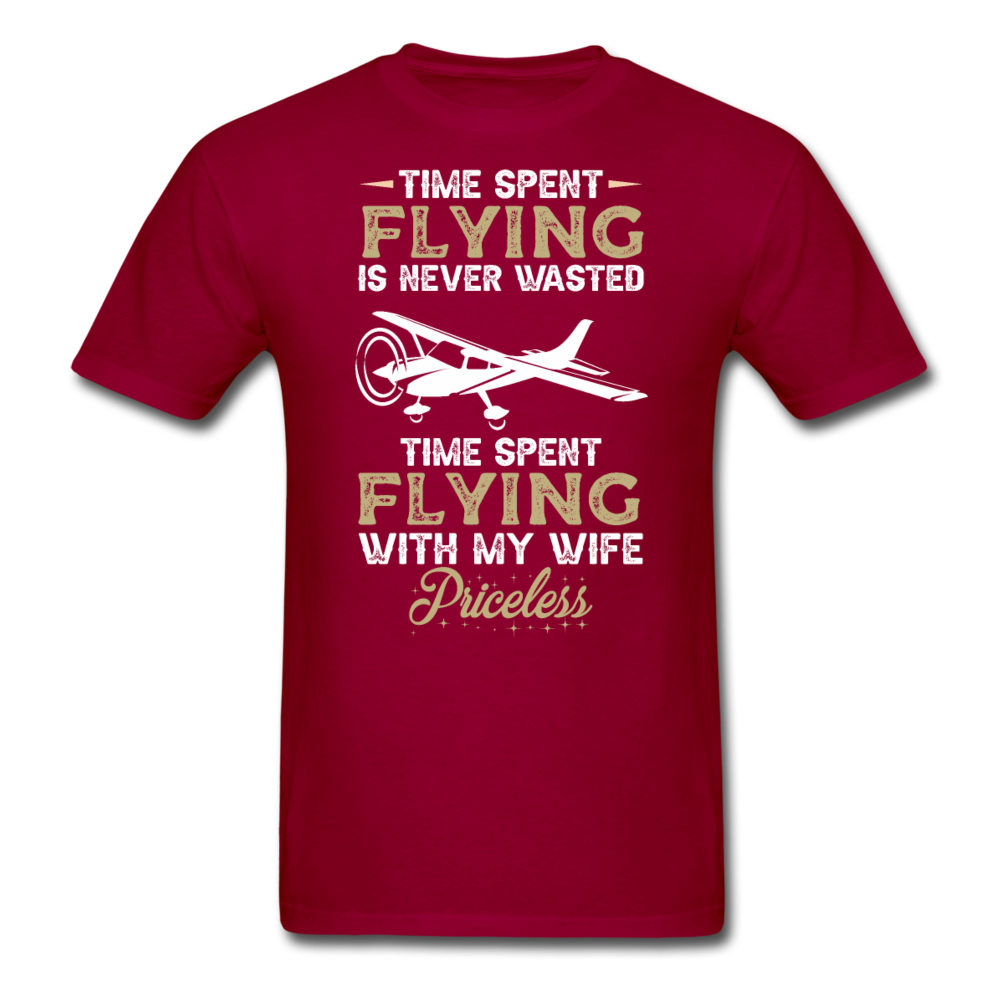 Time Spent Flying - Wife - Unisex Classic T-Shirt - dark red