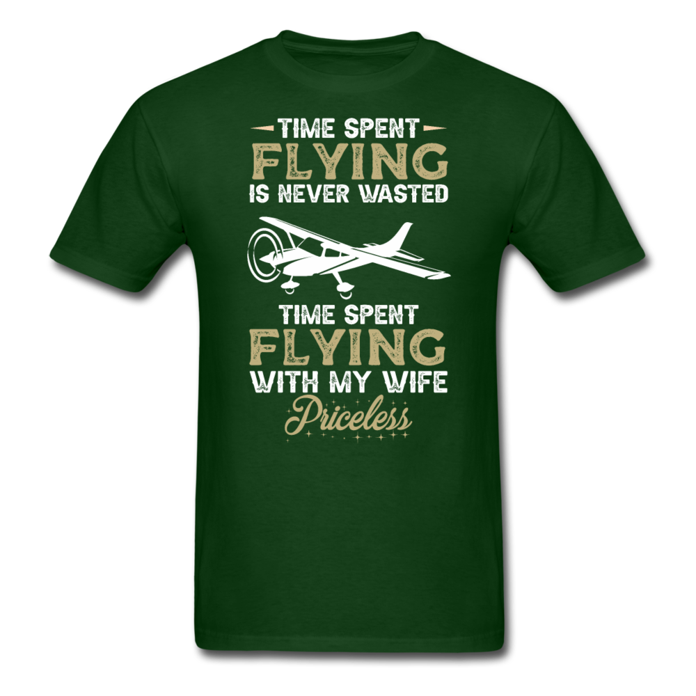 Time Spent Flying - Wife - Unisex Classic T-Shirt - forest green