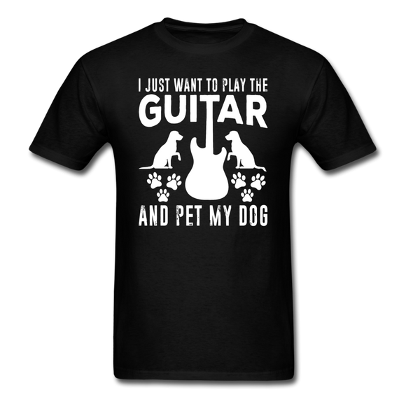 Play Guitar And Pet My Dog - White - Unisex Classic T-Shirt - black