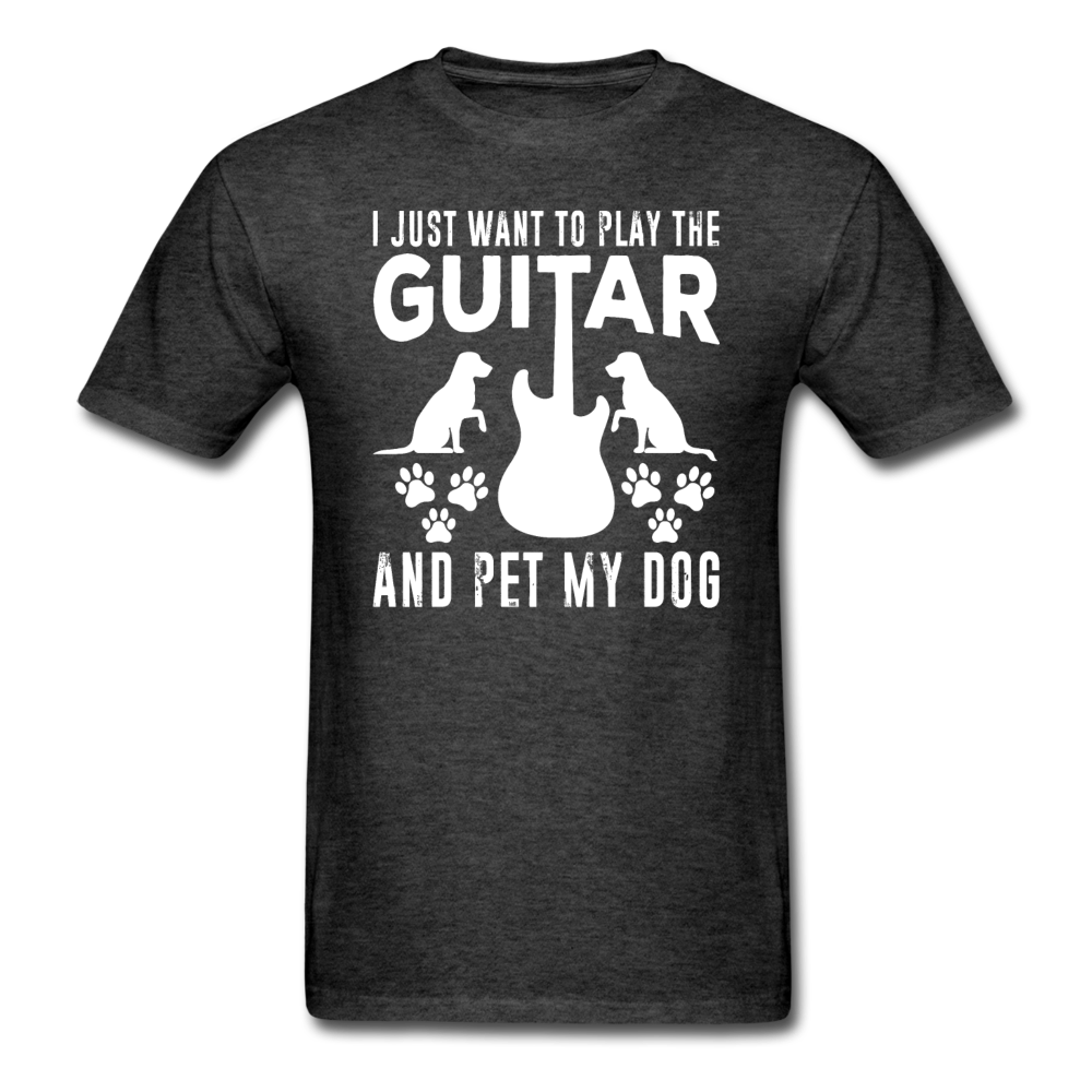 Play Guitar And Pet My Dog - White - Unisex Classic T-Shirt - heather black